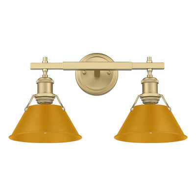 Yep by Golden Lighting Orwell 2-light Vanity in Brushed Champagne Brass and Auric Yellow shade - - Golden Lighting