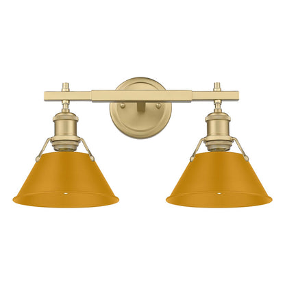 Yep by Golden Lighting Orwell 2-light Vanity in Brushed Champagne Brass and Auric Yellow shade - - Golden Lighting