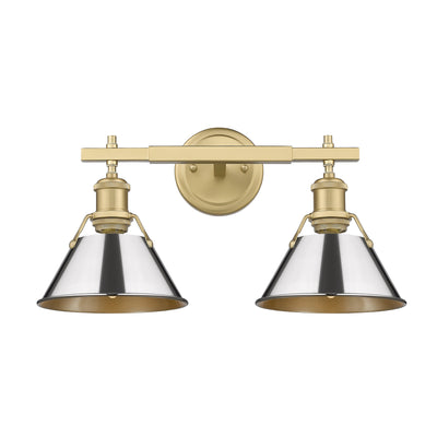 Yep by Golden Lighting Orwell 2-light Vanity in Brushed Champagne Brass and Chrome shade - - Golden Lighting