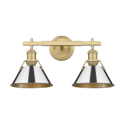 Yep by Golden Lighting Orwell 2-light Vanity in Brushed Champagne Brass and Chrome shade - - Golden Lighting