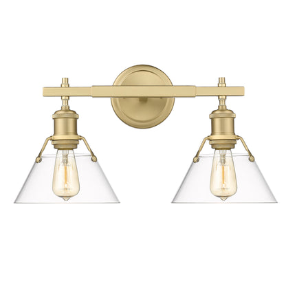 Yep by Golden Lighting Orwell 2-light Vanity in Brushed Champagne Brass and Clear Glass - - Golden Lighting