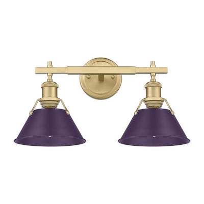 Yep by Golden Lighting Orwell 2-light Vanity in Brushed Champagne Brass and Exotic Purple shade - - Golden Lighting