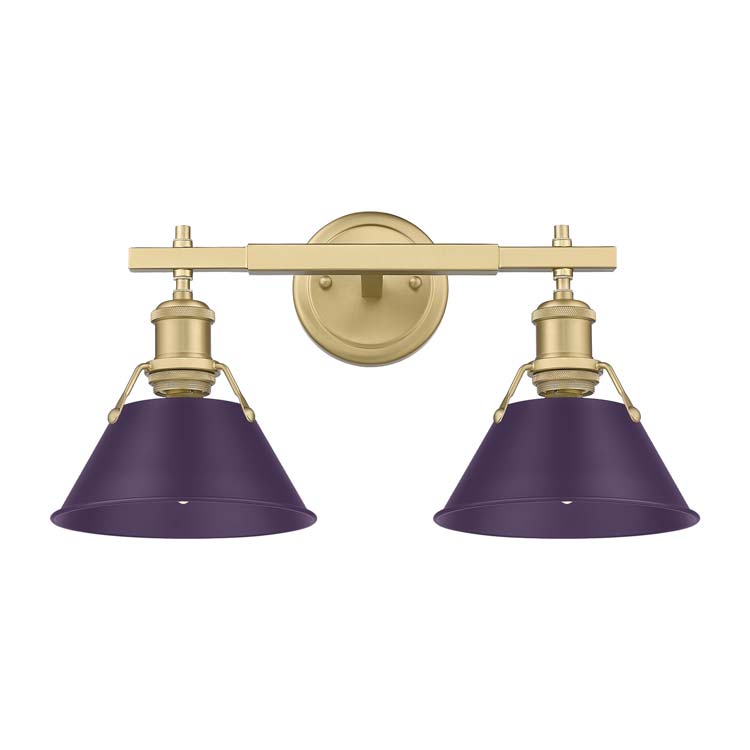 Yep by Golden Lighting Orwell 2-light Vanity in Brushed Champagne Brass and Exotic Purple shade - - Golden Lighting