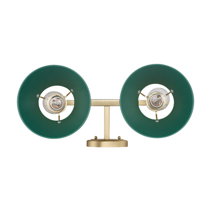 Yep by Golden Lighting Orwell 2-light Vanity in Brushed Champagne Brass and Pine Green shade - - Golden Lighting