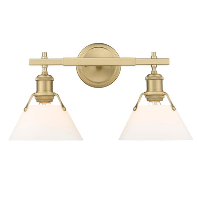 Yep by Golden Lighting Orwell 2-light Vanity in Brushed Champagne Brass and Opal Glass - - Golden Lighting