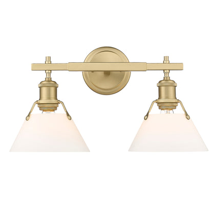 Yep by Golden Lighting Orwell 2-light Vanity in Brushed Champagne Brass and Opal Glass - - Golden Lighting