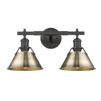 Yep by Golden Lighting Orwell 2-light Vanity in Matte Black and Aged Brass shade - - Golden Lighting