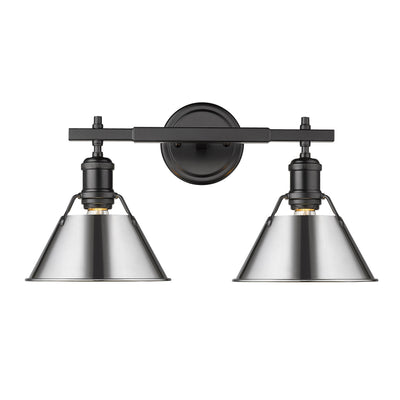 Yep by Golden Lighting Orwell 2-light Vanity in Matte Black and Chrome shade - - Golden Lighting
