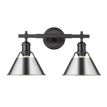 Yep by Golden Lighting Orwell 2-light Vanity in Matte Black and Chrome shade - - Golden Lighting