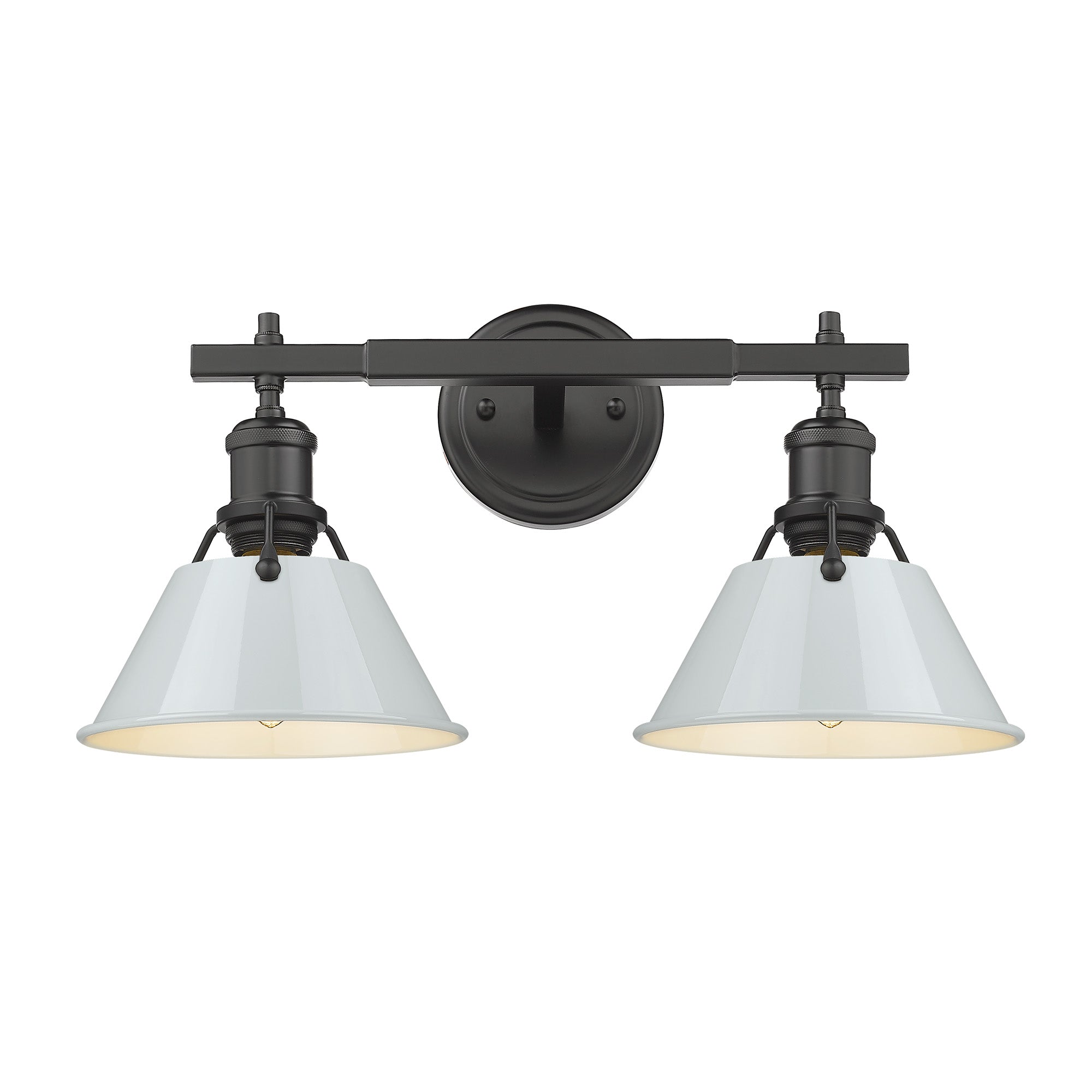 Yep by Golden Lighting Orwell 2-light Vanity in Matte Black and Dusky Blue shade - - Golden Lighting