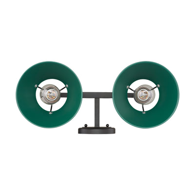 Yep by Golden Lighting Orwell 2-light Vanity in Matte Black and Pine Green shade - - Golden Lighting