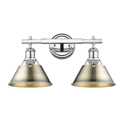 Yep by Golden Lighting Orwell 2-light Vanity in Chrome and Aged Brass shade - - Golden Lighting