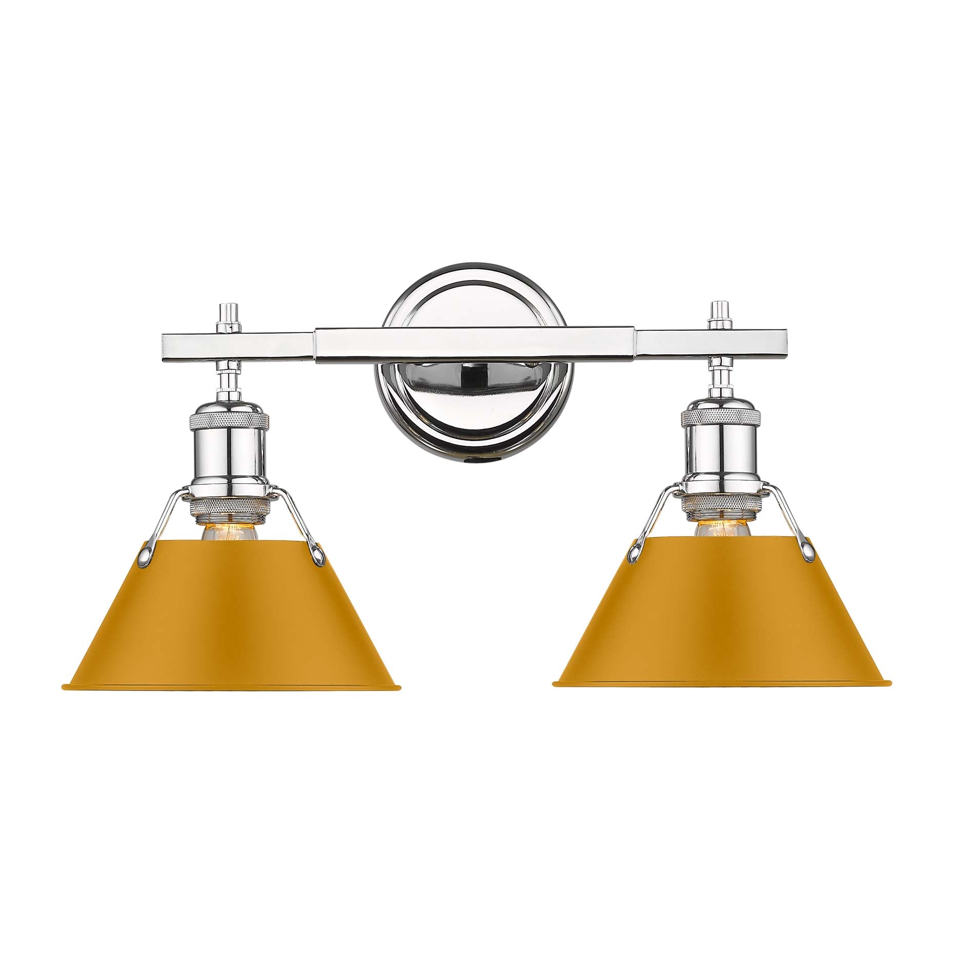 Yep by Golden Lighting Orwell 2-light Vanity in Chrome and Auric Yellow shade - - Golden Lighting