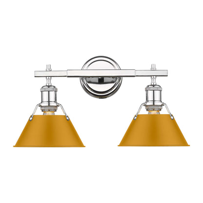 Yep by Golden Lighting Orwell 2-light Vanity in Chrome and Auric Yellow shade - - Golden Lighting