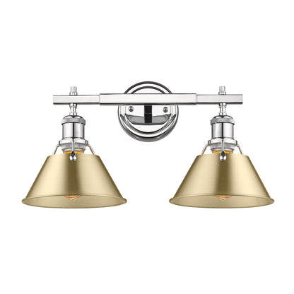 Yep by Golden Lighting Orwell 2-light Vanity in Chrome and Brushed Champagne Brass shade - - Golden Lighting