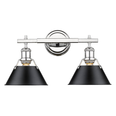 Yep by Golden Lighting Orwell 2-light Vanity in Chrome and Matte Black shade - - Golden Lighting