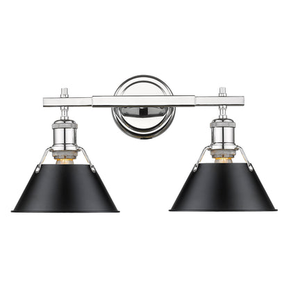Yep by Golden Lighting Orwell 2-light Vanity in Chrome and Matte Black shade - - Golden Lighting