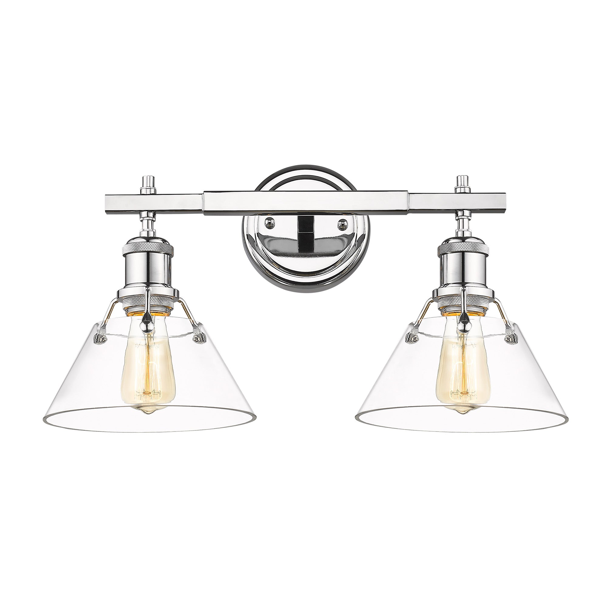 Yep by Golden Lighting Orwell 2-light Vanity in Chrome and Clear Glass - - Golden Lighting