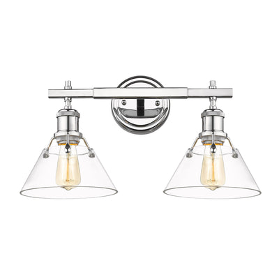 Yep by Golden Lighting Orwell 2-light Vanity in Chrome and Clear Glass - - Golden Lighting