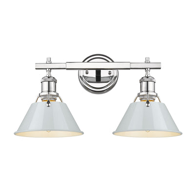 Yep by Golden Lighting Orwell 2-light Vanity in Chrome and Dusky Blue shade - - Golden Lighting