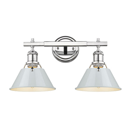 Yep by Golden Lighting Orwell 2-light Vanity in Chrome and Dusky Blue shade - - Golden Lighting