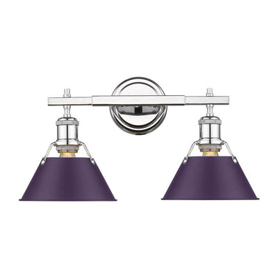 Yep by Golden Lighting Orwell 2-light Vanity in Chrome and Exotic Purple shade - - Golden Lighting
