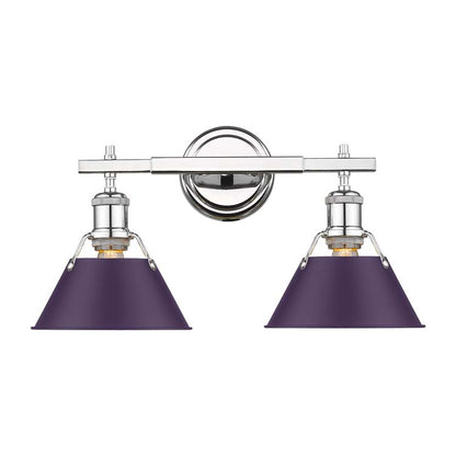 Yep by Golden Lighting Orwell 2-light Vanity in Chrome and Exotic Purple shade - - Golden Lighting