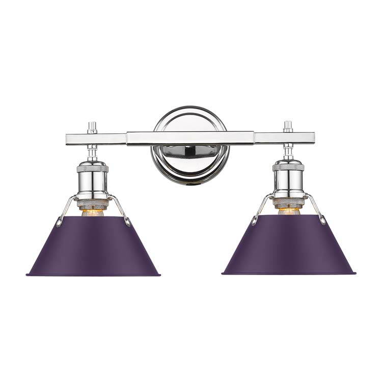 Yep by Golden Lighting Orwell 2-light Vanity in Chrome and Exotic Purple shade - - Golden Lighting