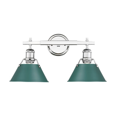 Yep by Golden Lighting Orwell 2-light Vanity in Chrome and Pine Green shade - - Golden Lighting