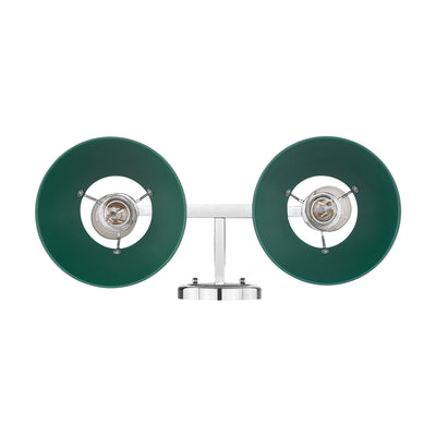 Yep by Golden Lighting Orwell 2-light Vanity in Chrome and Pine Green shade - - Golden Lighting