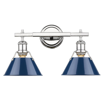 Yep by Golden Lighting Orwell 2-light Vanity in Chrome and Navy Blue shade - - Golden Lighting