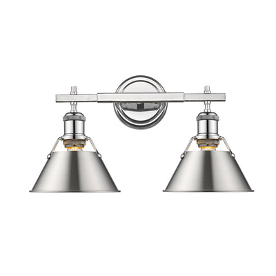 Yep by Golden Lighting Orwell 2-light Vanity in Chrome and Pewter shade - - Golden Lighting