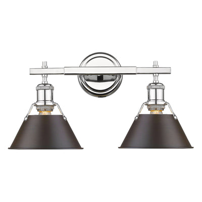 Yep by Golden Lighting Orwell 2-light Vanity in Chrome and Rubbed Bronze shade - - Golden Lighting