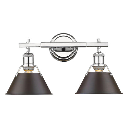 Yep by Golden Lighting Orwell 2-light Vanity in Chrome and Rubbed Bronze shade - - Golden Lighting