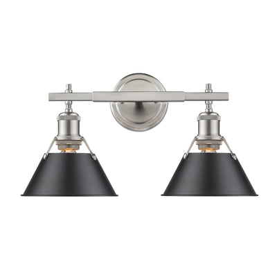 Yep by Golden Lighting Orwell 2-light Vanity in Pewter and Matte Black shade - - Golden Lighting