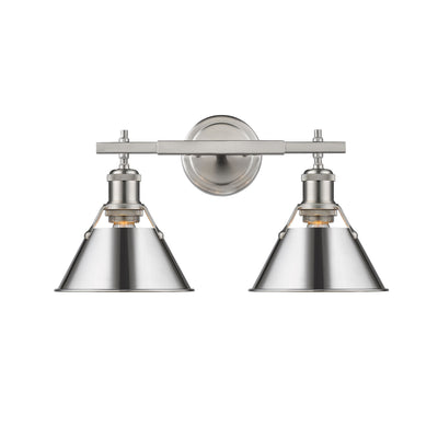 Yep by Golden Lighting Orwell 2-light Vanity in Pewter and Chrome shade - - Golden Lighting