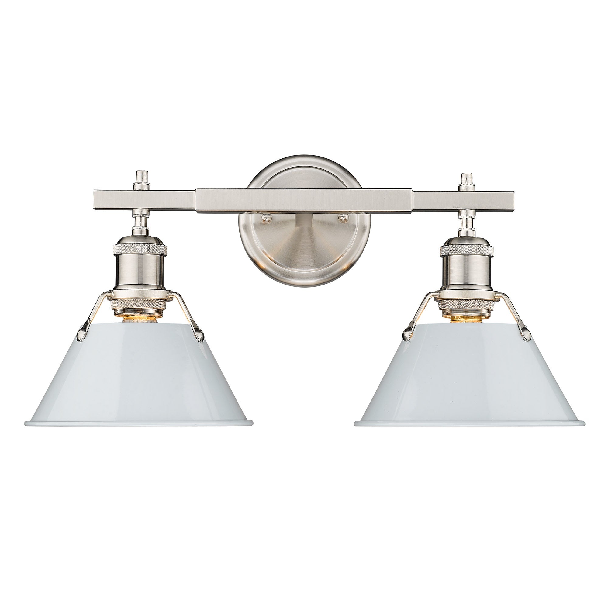 Yep by Golden Lighting Orwell 2-light Vanity in Pewter and Dusky Blue shade - - Golden Lighting