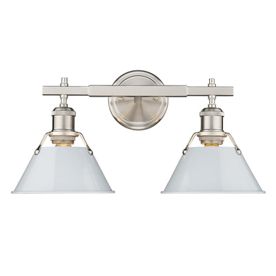Yep by Golden Lighting Orwell 2-light Vanity in Pewter and Dusky Blue shade - - Golden Lighting