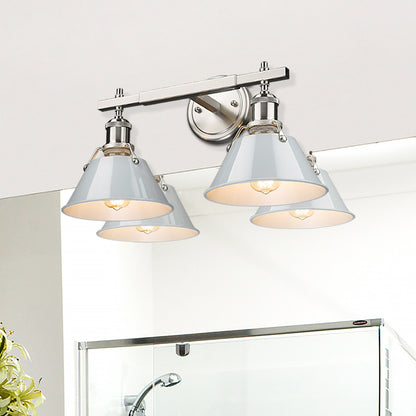 Yep by Golden Lighting Orwell 2-light Vanity in Pewter and Dusky Blue shade - - Golden Lighting