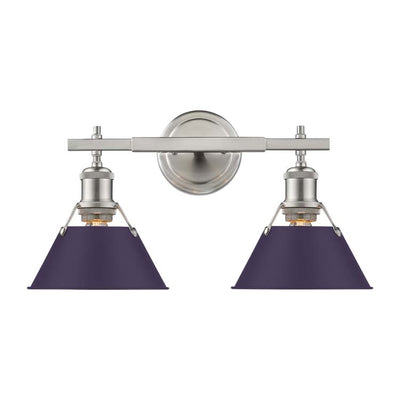 Yep by Golden Lighting Orwell 2-light Vanity in Pewter and Exotic Purple shade - - Golden Lighting