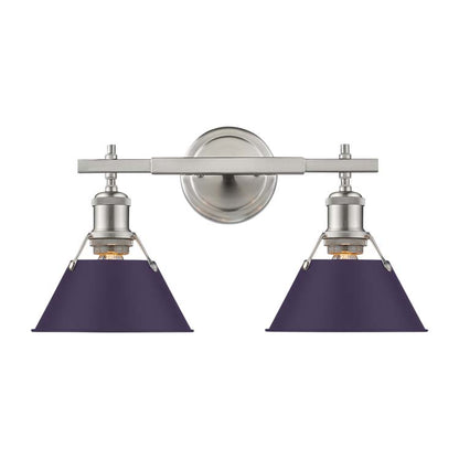 Yep by Golden Lighting Orwell 2-light Vanity in Pewter and Exotic Purple shade - - Golden Lighting