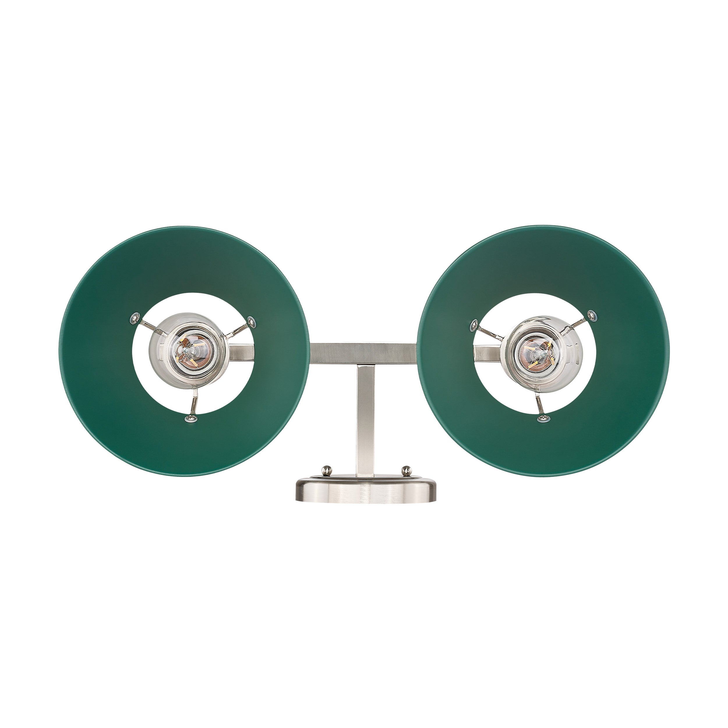 Yep by Golden Lighting Orwell 2-light Vanity in Pewter and Pine Green shade - - Golden Lighting