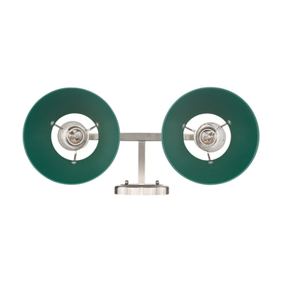 Yep by Golden Lighting Orwell 2-light Vanity in Pewter and Pine Green shade - - Golden Lighting