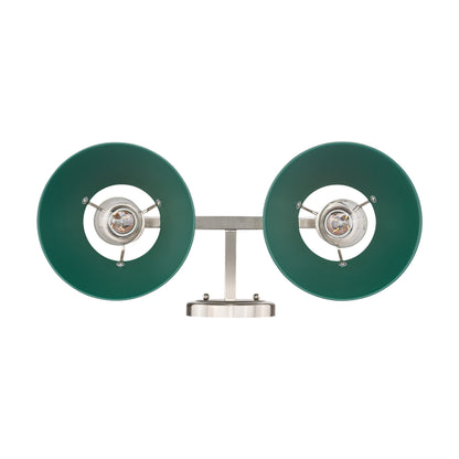 Yep by Golden Lighting Orwell 2-light Vanity in Pewter and Pine Green shade - - Golden Lighting