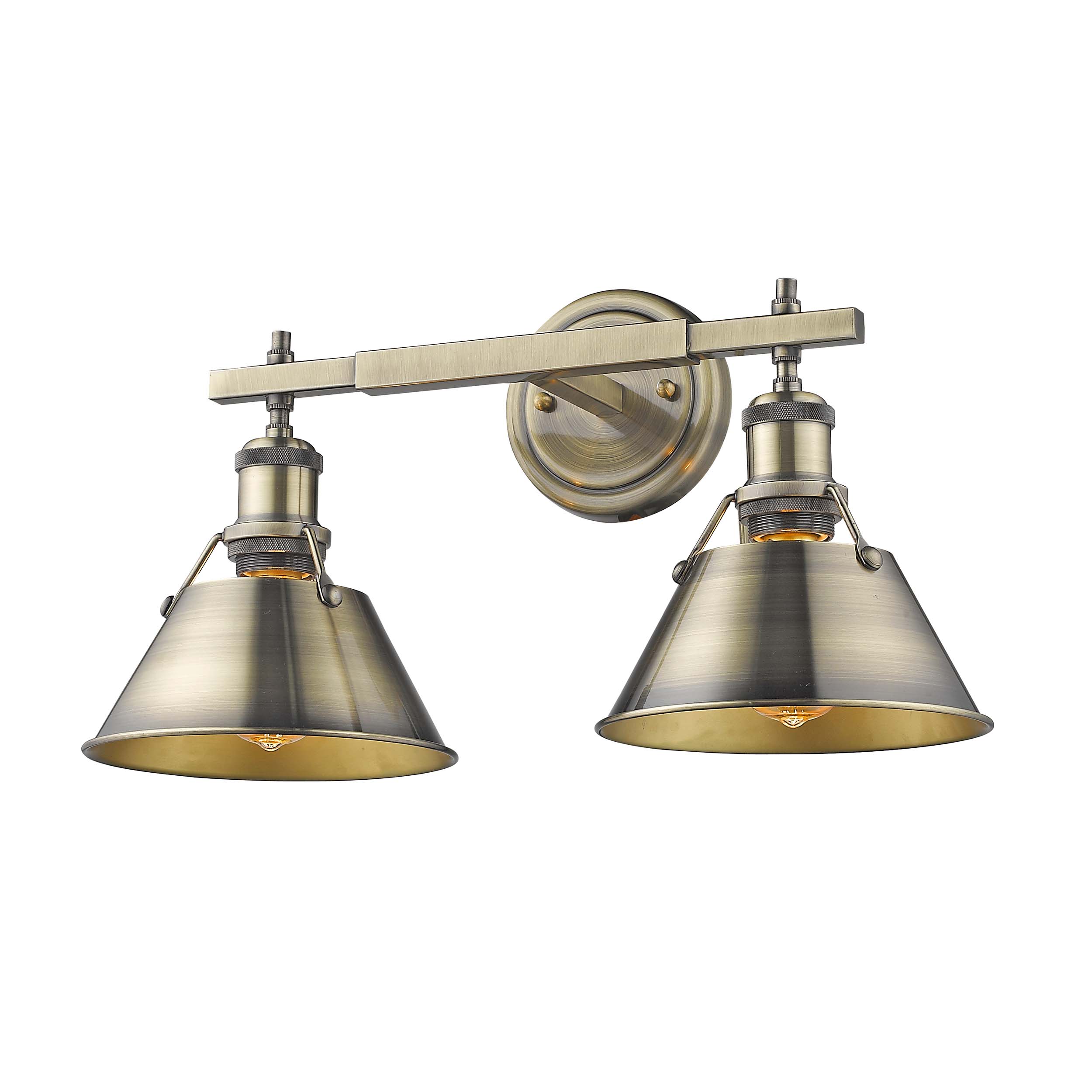 Yep by Golden Lighting Orwell 2-light Vanity in Aged Brass