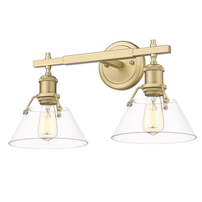 Yep by Golden Lighting Orwell 2-light Vanity in Brushed Champagne Brass and Clear Glass - Default Title - Golden Lighting