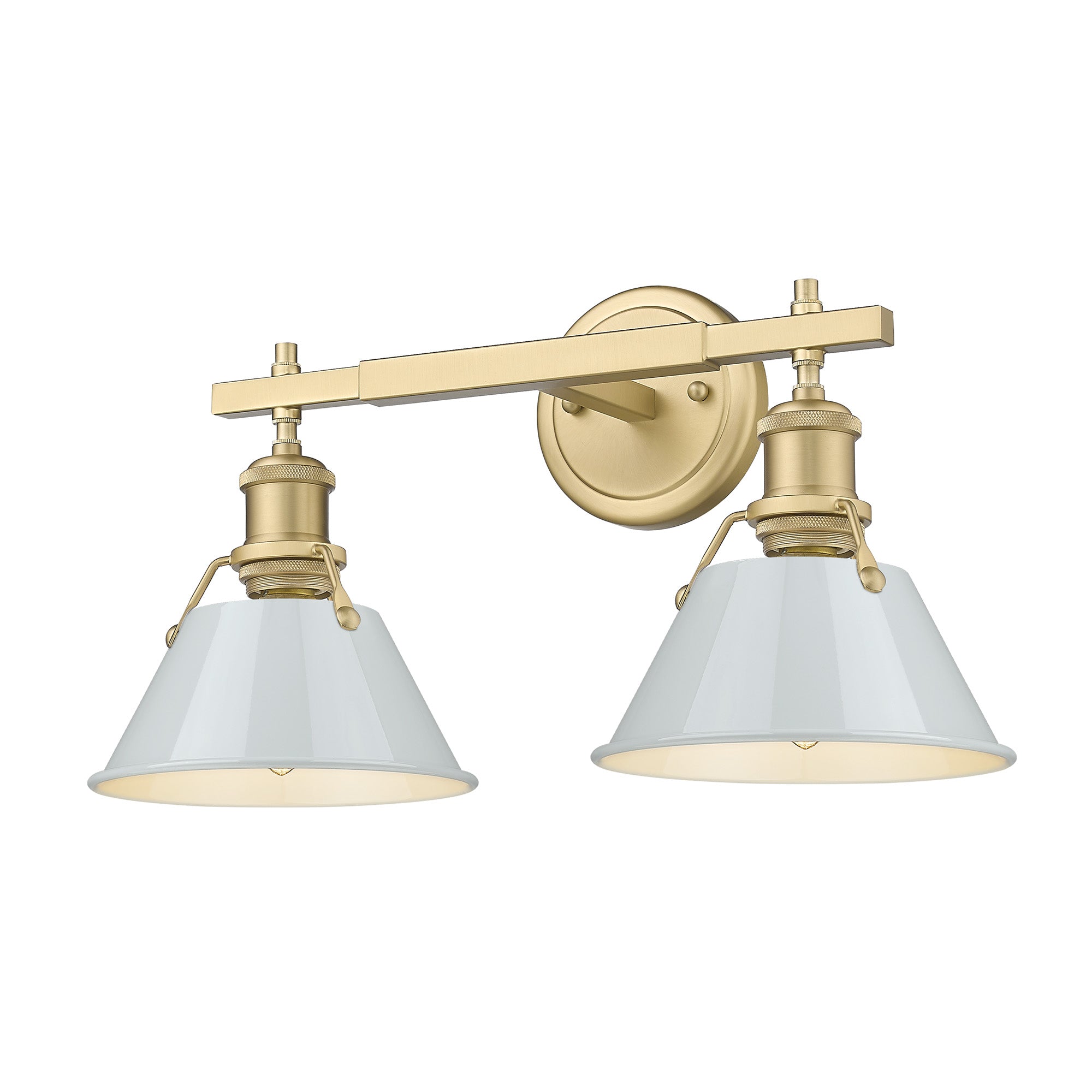 Orwell 2-Light Vanity Light in Brushed Champagne Bronze with Dusky Blue - Brushed Champagne Bronze / Dusky Blue / Blue - Golden Lighting