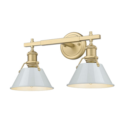 Orwell 2-Light Vanity Light in Brushed Champagne Bronze with Dusky Blue - Default Title - Golden Lighting