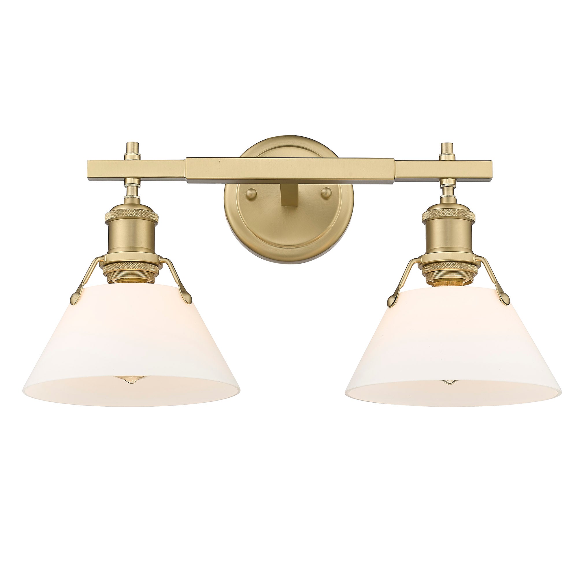 Orwell 2-Light Vanity Light in Brushed Champagne Bronze with Opal Glass - - Golden Lighting