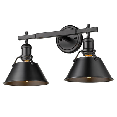 Yep by Golden Lighting Orwell 2-light Vanity in Matte Black - Default Title - Golden Lighting